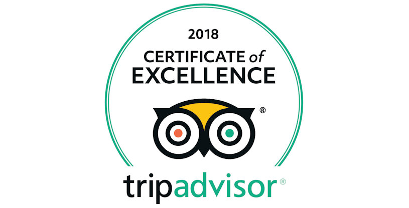 2018 TripAdvisor Certificate of Excellence recognition